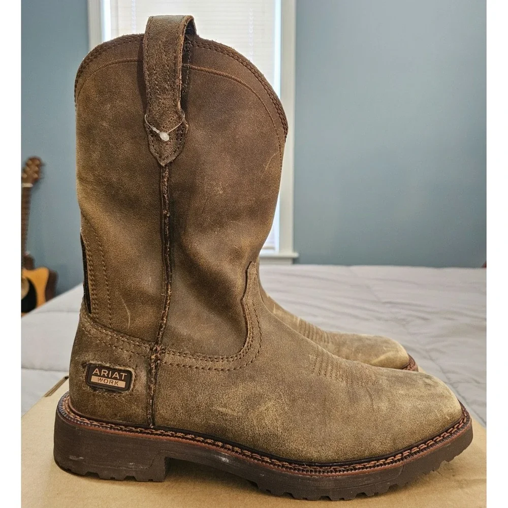Ariat® (Men's 9 D) Activator™ Square Toe Work Boot in Brown Bomber - $200